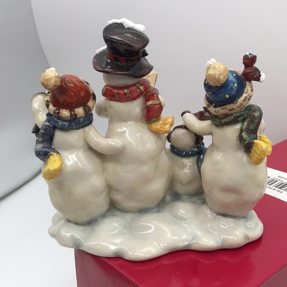 Vintage Heavy Resin Snowman Family Stocking Mantle Hanger 5”x 5” approx - Picture 6 of 12
